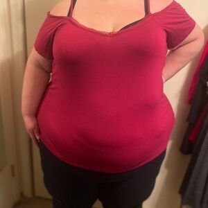 torrid Plus-Size Off Shoulder Camisole, Red, Size 4X